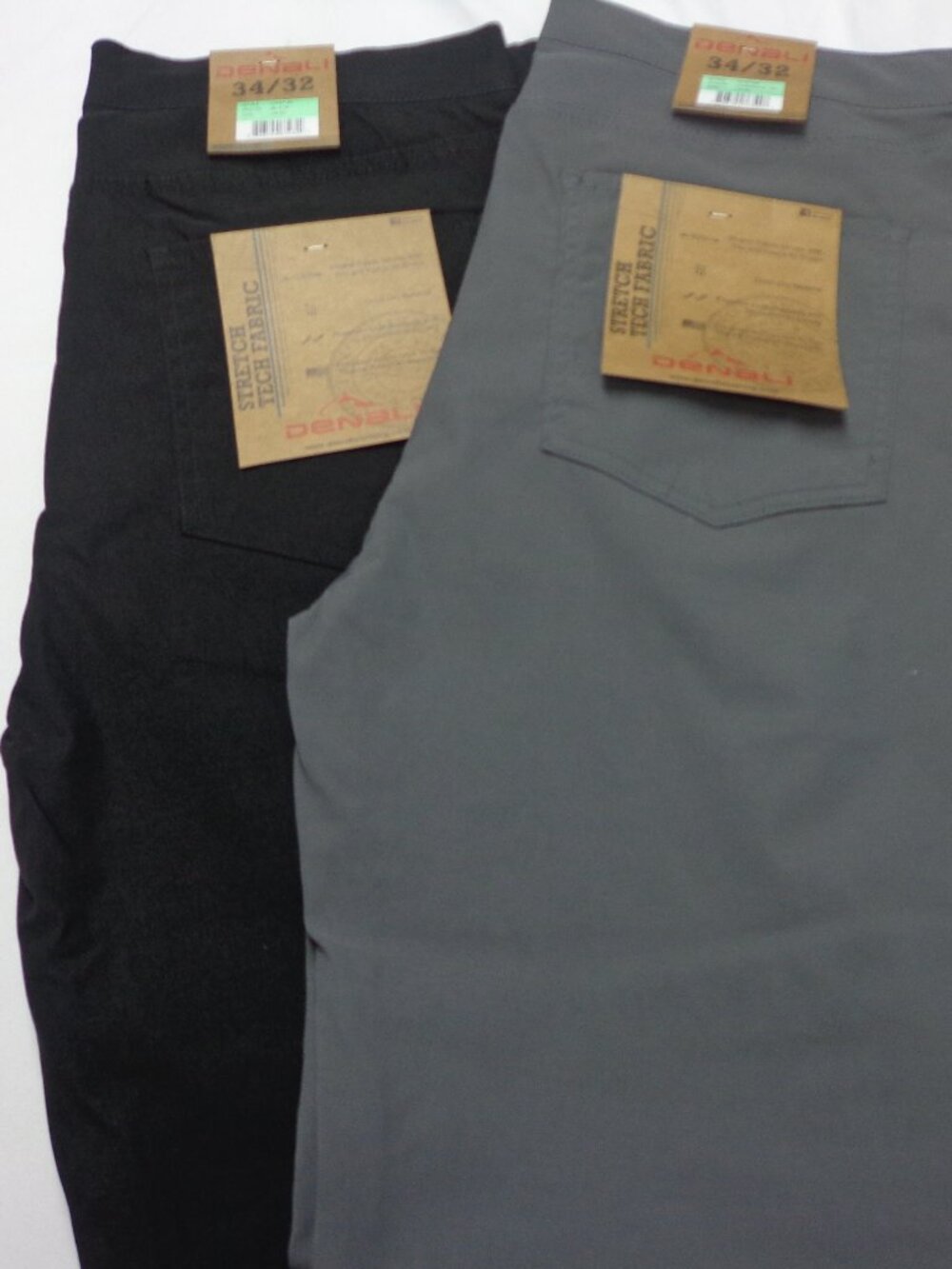 DENALI Lot of 2 Tech Stretch Pants  Charcoal Sky Gray & Black   34-32